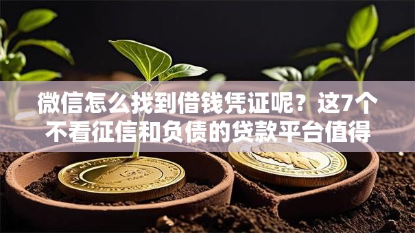 微信怎么找到借钱凭证呢？这7个不看征信和负债的贷款平台值得一试