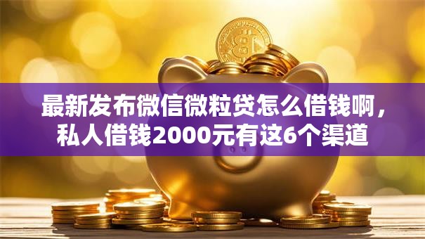 最新发布微信微粒贷怎么借钱啊,私人借钱2000元有这6个渠道 最新发布微信微粒贷怎么借钱啊,私人借钱2000元有这6个渠道