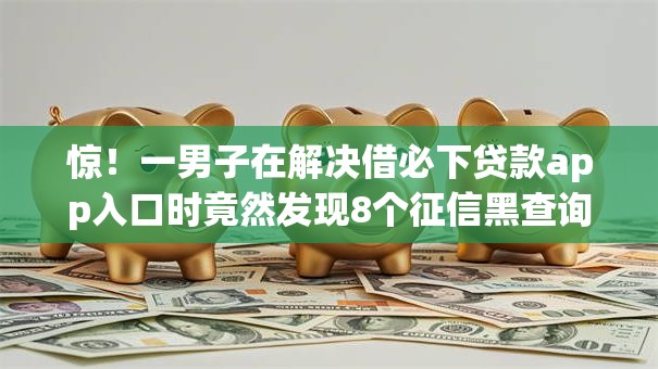 惊！一男子在解决借必下贷款app入口时竟然发现8个征信黑查询多网贷多负债高还能百分百下款平台，事后分享了出来