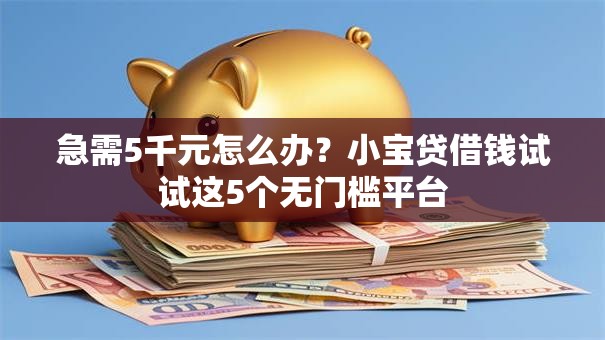 急需5千元怎么办？小宝贷借钱试试这5个无门槛平台