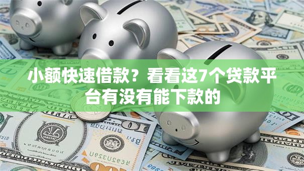 小额快速借款？看看这7个贷款平台有没有能下款的