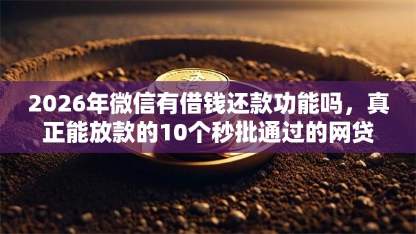 2026年微信有借钱还款功能吗，真正能放款的10个秒批通过的网贷软件推荐