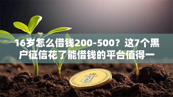 16岁怎么借钱200-500？这7个黑户征信花了能借钱的平台值得一试
