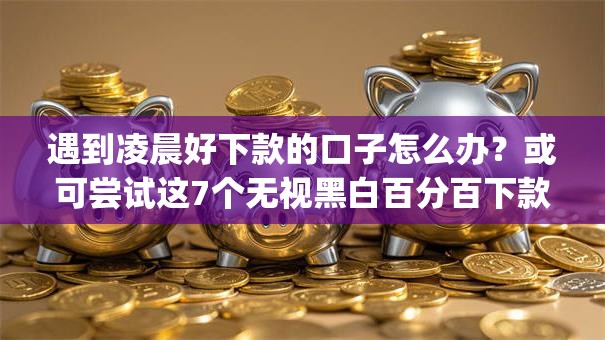 遇到凌晨好下款的口子怎么办？或可尝试这7个无视黑白百分百下款的借款app