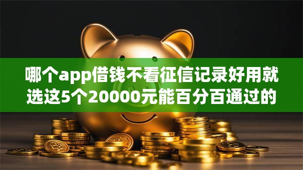 哪个app借钱不看征信记录好用就选这5个20000元能百分百通过的网贷app