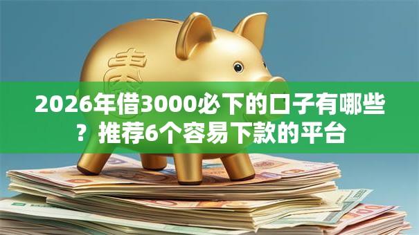 2026年借3000必下的口子有哪些？推荐6个容易下款的平台