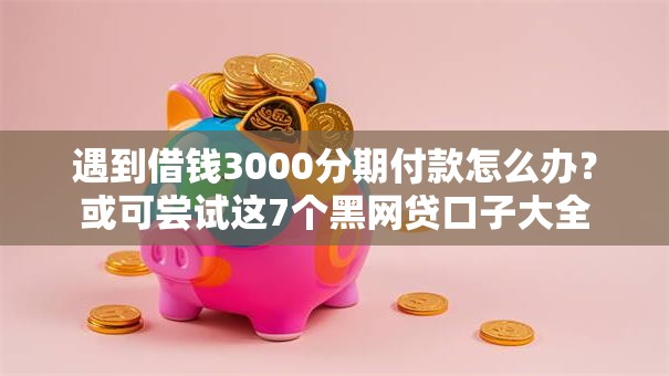 遇到借钱3000分期付款怎么办？或可尝试这7个黑网贷口子大全
