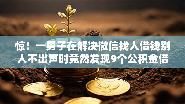 惊！一男子在解决微信找人借钱别人不出声时竟然发现9个公积金借钱平台，事后分享了出来