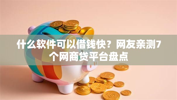 什么软件可以借钱快？网友亲测7个网商贷平台盘点