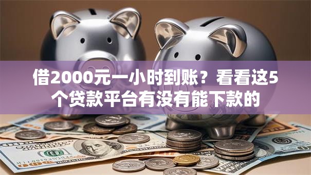 借2000元一小时到账?看看这5个贷款平台有没有能下款的 借2000元一小时到账?看看这5个贷款平台有没有能下款的