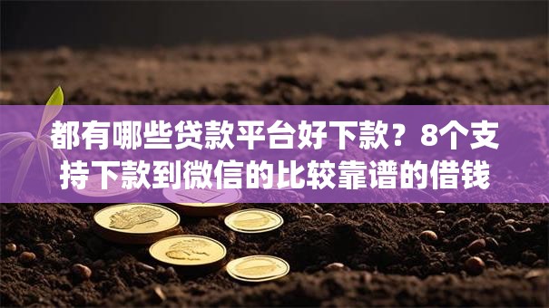 都有哪些贷款平台好下款？8个支持下款到微信的比较靠谱的借钱app