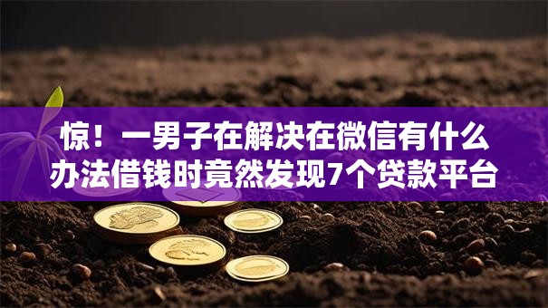 惊！一男子在解决在微信有什么办法借钱时竟然发现7个贷款平台投诉电话，事后分享了出来