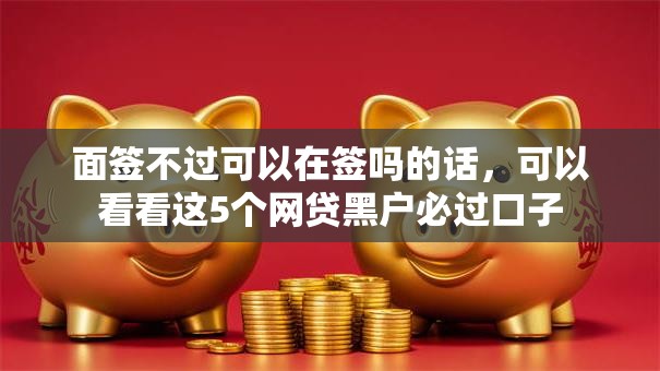 面签不过可以在签吗的话，可以看看这5个网贷黑户必过口子