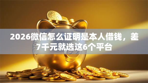 2026微信怎么证明是本人借钱，差7千元就选这6个平台