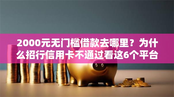 2000元无门槛借款去哪里？为什么招行信用卡不通过看这6个平台