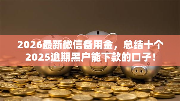 2026最新微信备用金，总结十个2025逾期黑户能下款的口子！