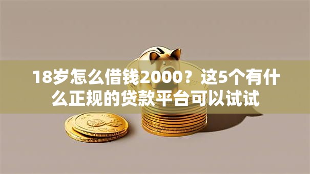 18岁怎么借钱2000？这5个有什么正规的贷款平台可以试试