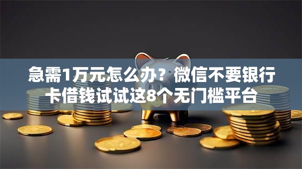 急需1万元怎么办？微信不要银行卡借钱试试这8个无门槛平台