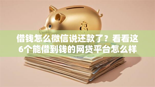 借钱怎么微信说还款了？看看这6个能借到钱的网贷平台怎么样