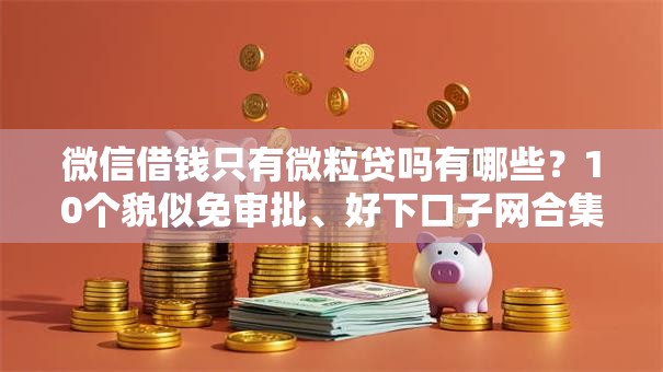 微信借钱只有微粒贷吗有哪些？10个貌似免审批、好下口子网合集