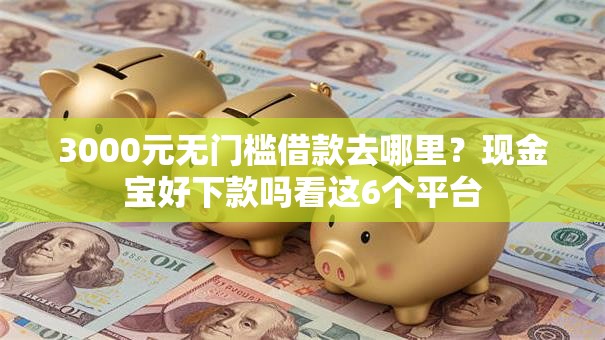 3000元无门槛借款去哪里？现金宝好下款吗看这6个平台