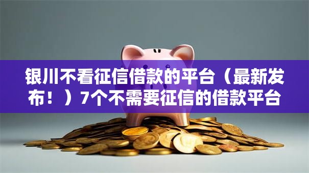 银川不看征信借款的平台（最新发布！）7个不需要征信的借款平台