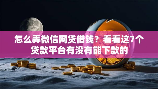 怎么弄微信网贷借钱？看看这7个贷款平台有没有能下款的