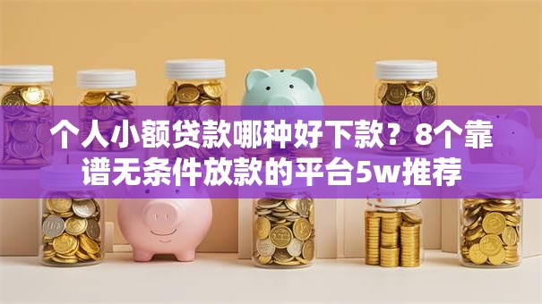 个人小额贷款哪种好下款？8个靠谱无条件放款的平台5w推荐