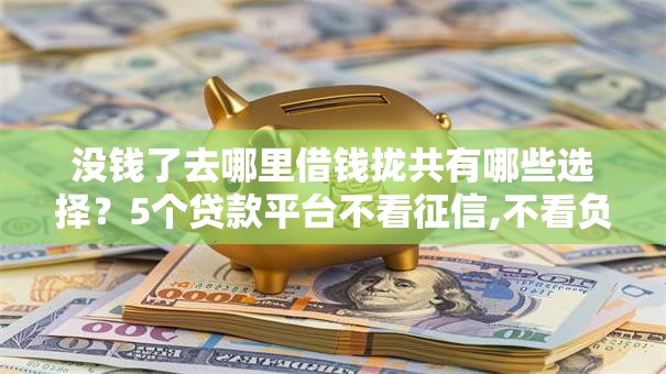 没钱了去哪里借钱拢共有哪些选择？5个贷款平台不看征信,不看负债详解