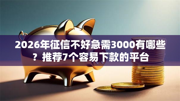 2026年征信不好急需3000有哪些？推荐7个容易下款的平台
