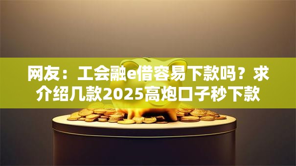 网友：工会融e借容易下款吗？求介绍几款2025高炮口子秒下款