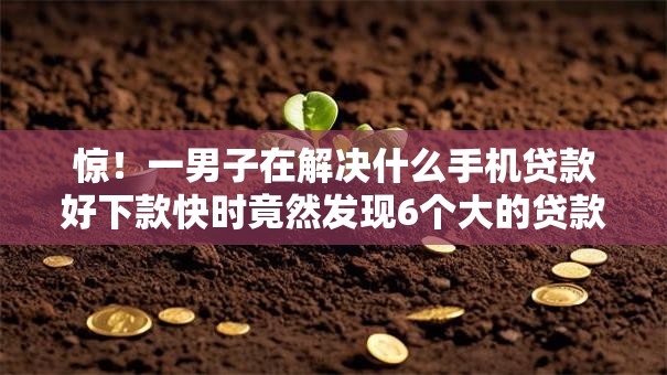 惊！一男子在解决什么手机贷款好下款快时竟然发现6个大的贷款平台，事后分享了出来