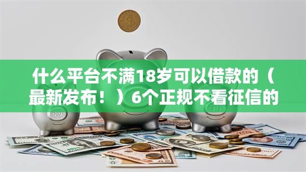 什么平台不满18岁可以借款的（最新发布！）6个正规不看征信的小额贷款口子