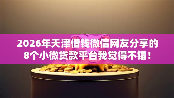 2026年天津借钱微信网友分享的8个小微贷款平台我觉得不错！