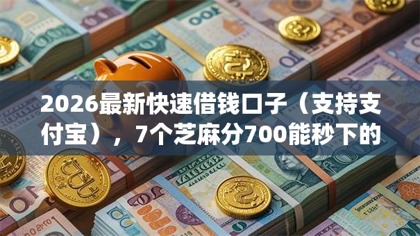 2026最新快速借钱口子（支持支付宝），7个芝麻分700能秒下的app无私分享