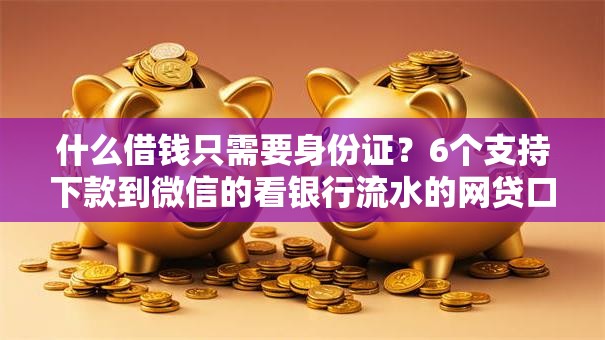 什么借钱只需要身份证？6个支持下款到微信的看银行流水的网贷口子