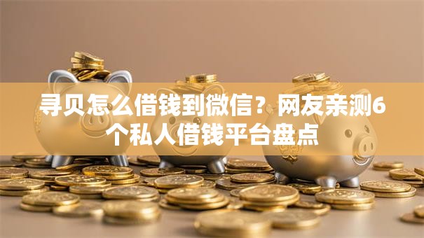 寻贝怎么借钱到微信？网友亲测6个私人借钱平台盘点