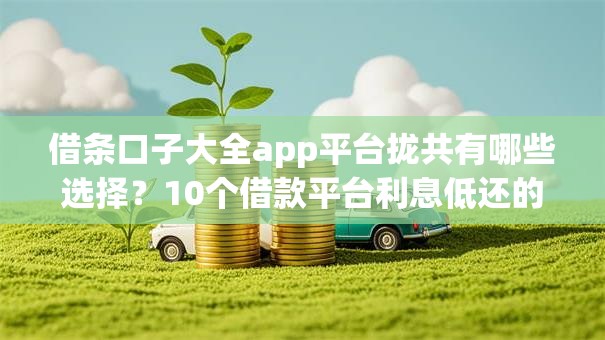 借条口子大全app平台拢共有哪些选择？10个借款平台利息低还的时间长的详解