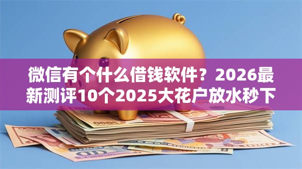 微信有个什么借钱软件?2026最新测评10个2025大花户放水秒下款的口子 微信有个什么借钱软件?2026最新测评10个2025大花户放水秒下款的口子