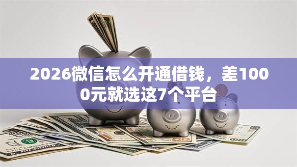 2026微信怎么开通借钱，差1000元就选这7个平台