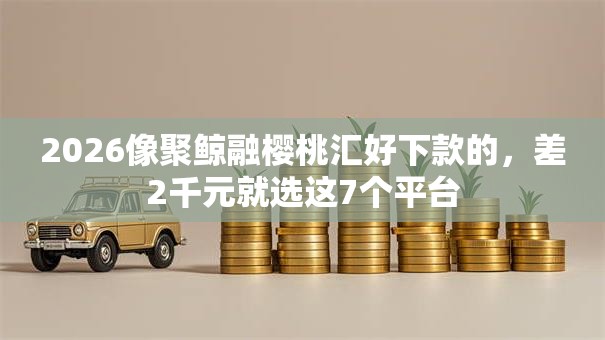 2026像聚鲸融樱桃汇好下款的，差2千元就选这7个平台