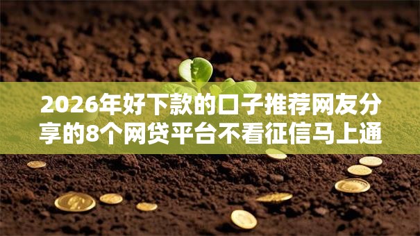 2026年好下款的口子推荐网友分享的8个网贷平台不看征信马上通过的我觉得不错! 2026年好下款的口子推荐网友分享的8个网贷平台不看征信马上通过的我觉得不错!