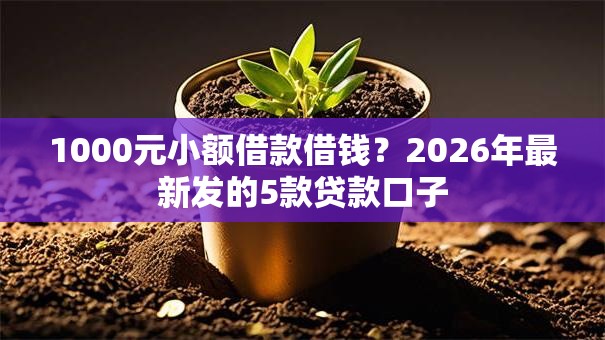 1000元小额借款借钱？2026年最新发的5款贷款口子