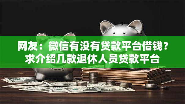 网友：微信有没有贷款平台借钱？求介绍几款退休人员贷款平台
