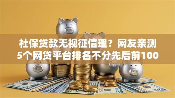 社保贷款无视征信理？网友亲测5个网贷平台排名不分先后前100名盘点