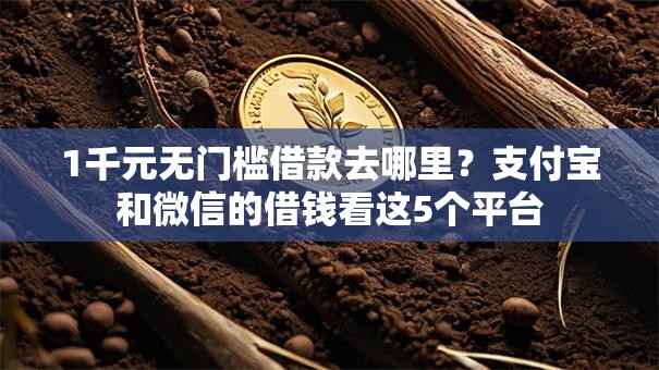 1千元无门槛借款去哪里？支付宝和微信的借钱看这5个平台