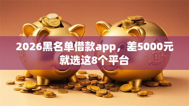 2026黑名单借款app，差5000元就选这8个平台
