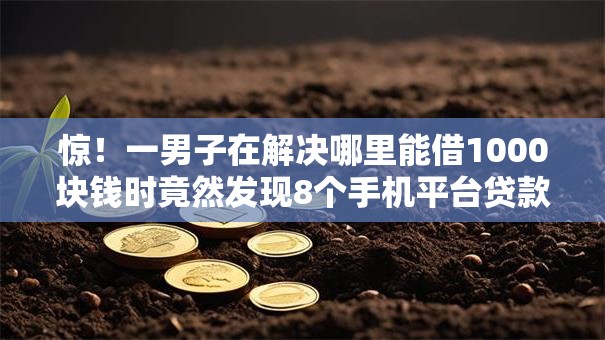 惊!一男子在解决哪里能借1000块钱时竟然发现8个手机平台贷款,事后分享了出来 惊!一男子在解决哪里能借1000块钱时竟然发现8个手机平台贷款,事后分享了出来