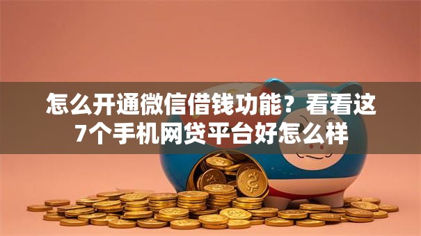 怎么开通微信借钱功能？看看这7个手机网贷平台好怎么样