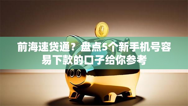 前海速贷通?盘点5个新手机号容易下款的口子给你参考 前海速贷通?盘点5个新手机号容易下款的口子给你参考